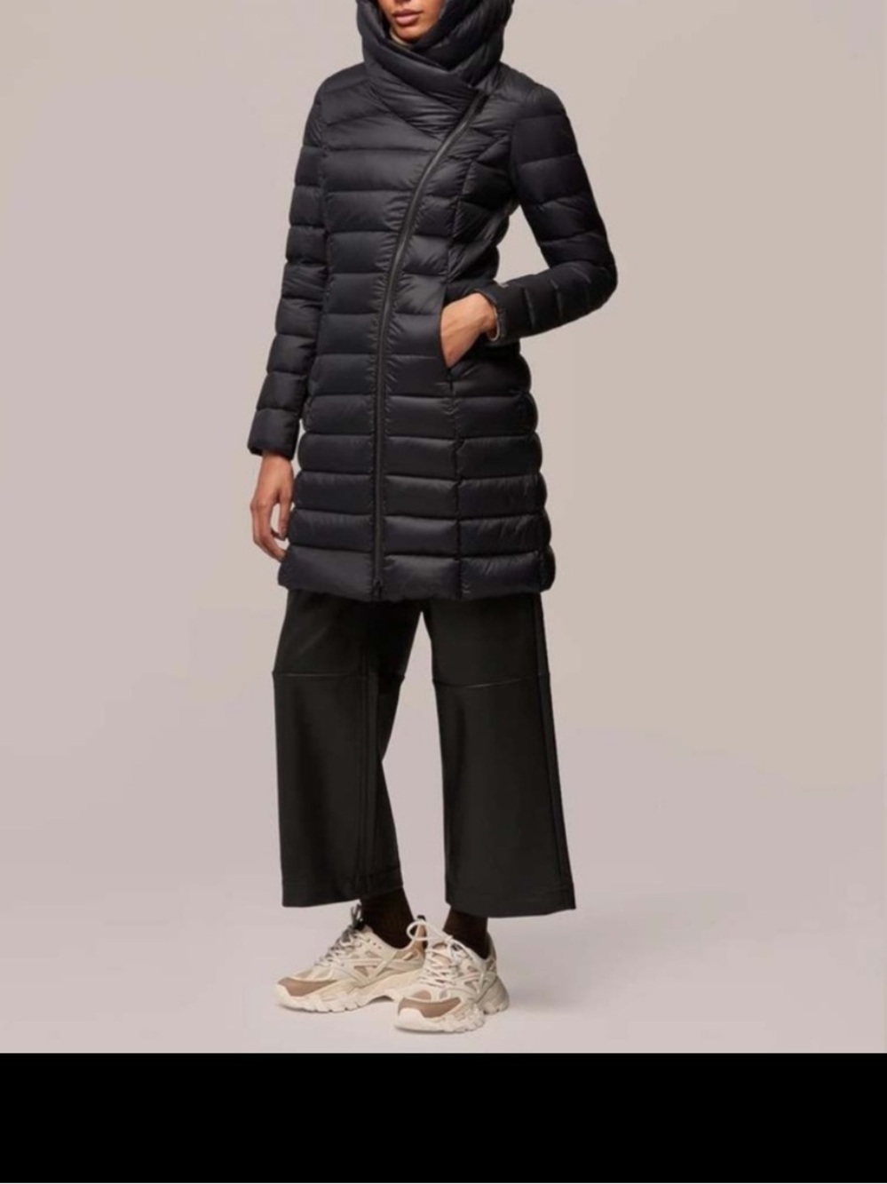 Soia & Kyo Charcoal Quilted feather down Puffer
